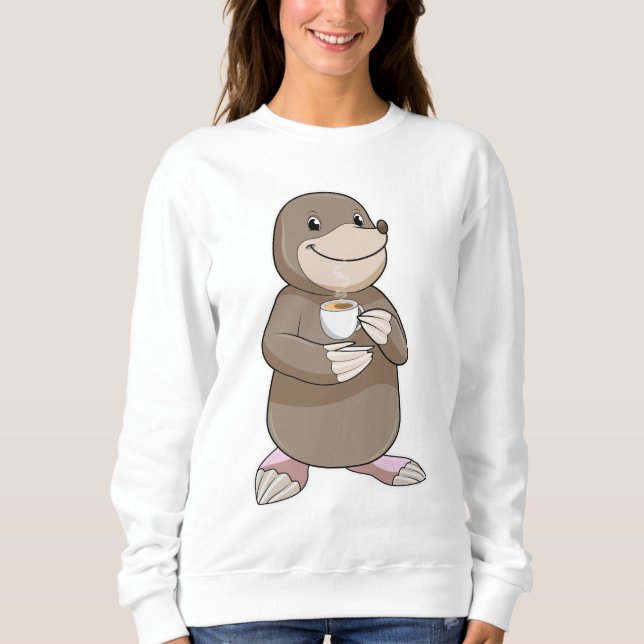 Mole with Coffee Cup Sweatshirt (Front)
