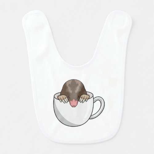 Mole with Cup of Coffee Baby Bib