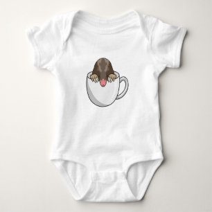 Mole with Cup of Coffee Baby Bodysuit