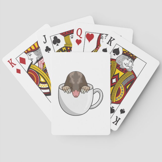 Mole with Cup of Coffee Poker Cards (Back)