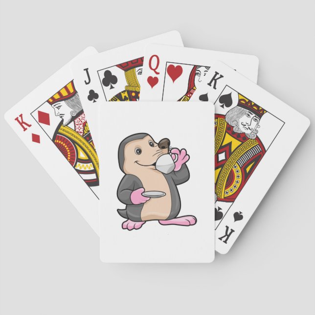 Mole with Cup of Coffee & Saucer Poker Cards (Back)