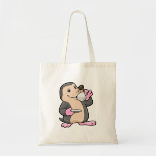 Mole with Cup of Coffee & Saucer Tote Bag
