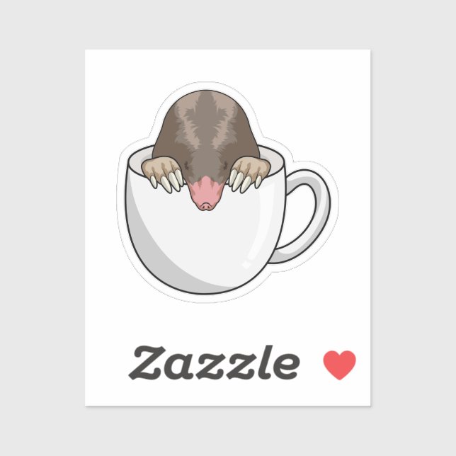 Mole with Cup of Coffee Sticker (Sheet)