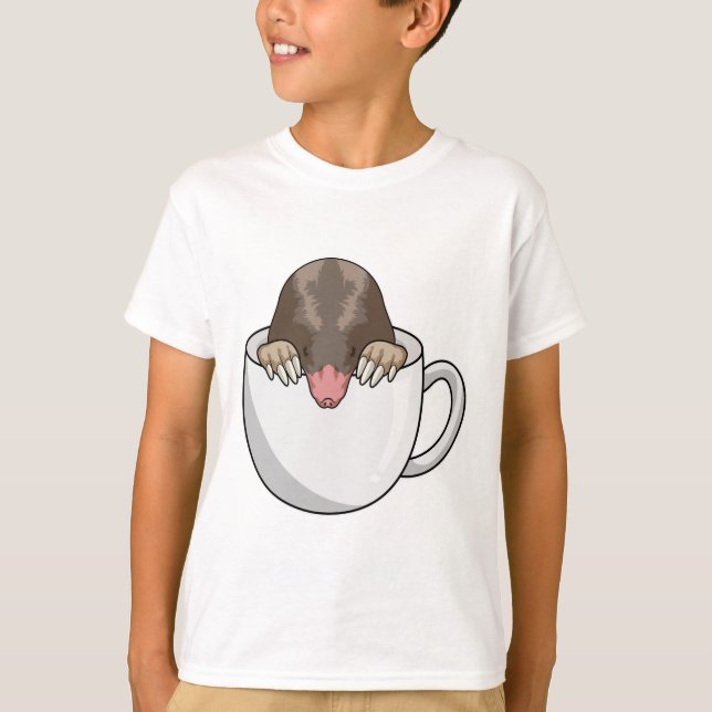 Mole with Cup of Coffee T-Shirt (Front)