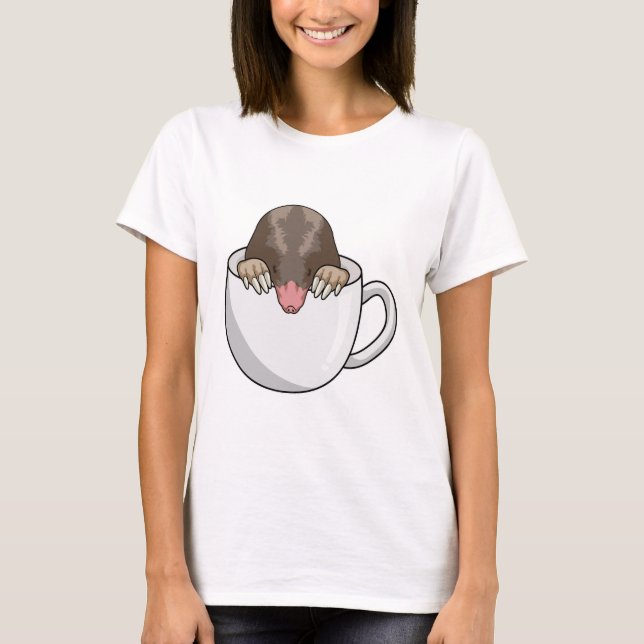 Mole with Cup of Coffee T-Shirt (Front)