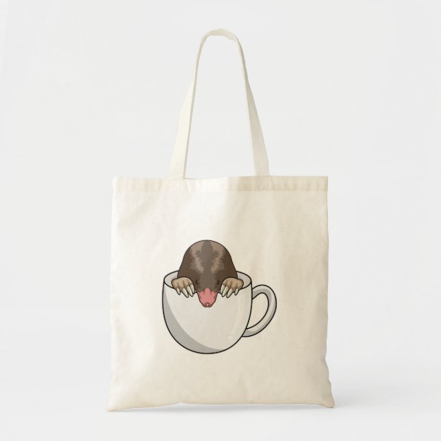 Mole with Cup of Coffee Tote Bag (Front)