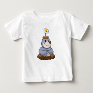 Mole with Daisy Flower Baby T-Shirt