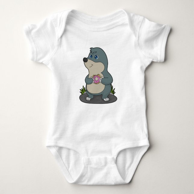 Mole with Donut Baby Bodysuit (Front)