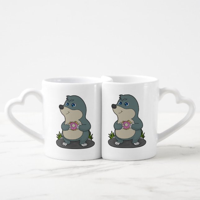 Mole with Donut Coffee Mug Set (Front Nesting)