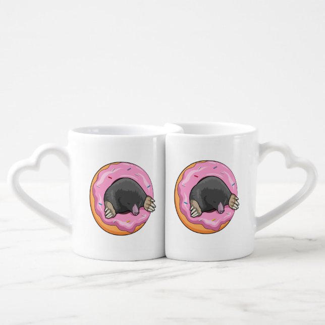 Mole with Donut Coffee Mug Set (Front Nesting)
