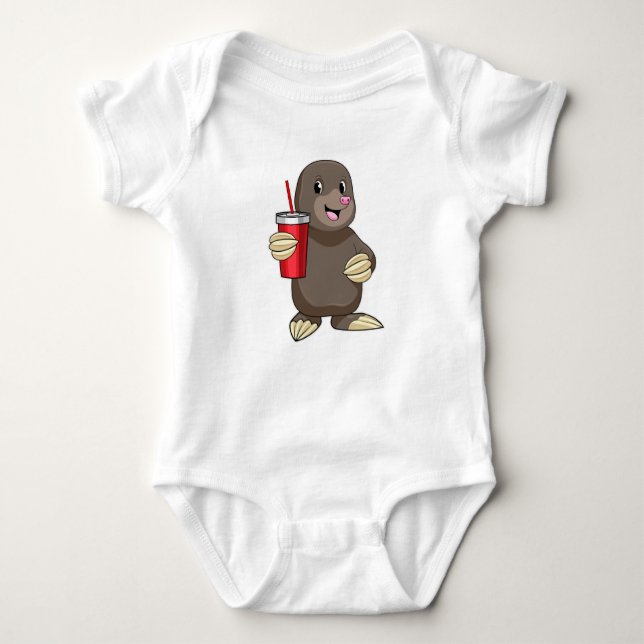 Mole with Drinking mug Baby Bodysuit (Front)