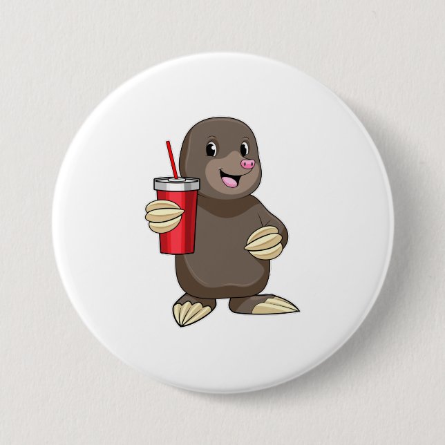 Mole with Drinking mug Button (Front)