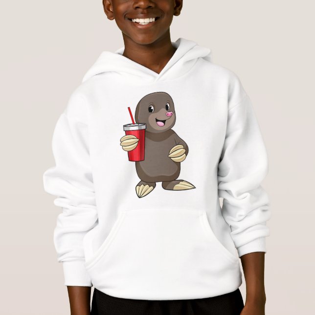 Mole with Drinking mug Hoodie (Front)
