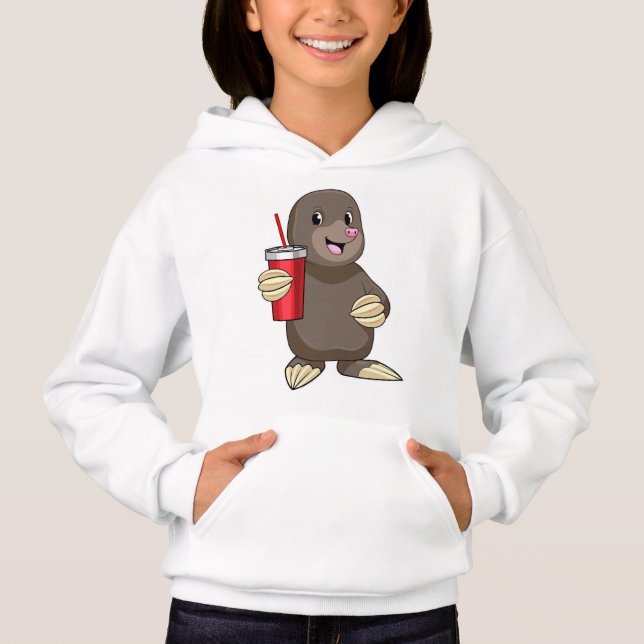 Mole with Drinking mug Hoodie (Front)