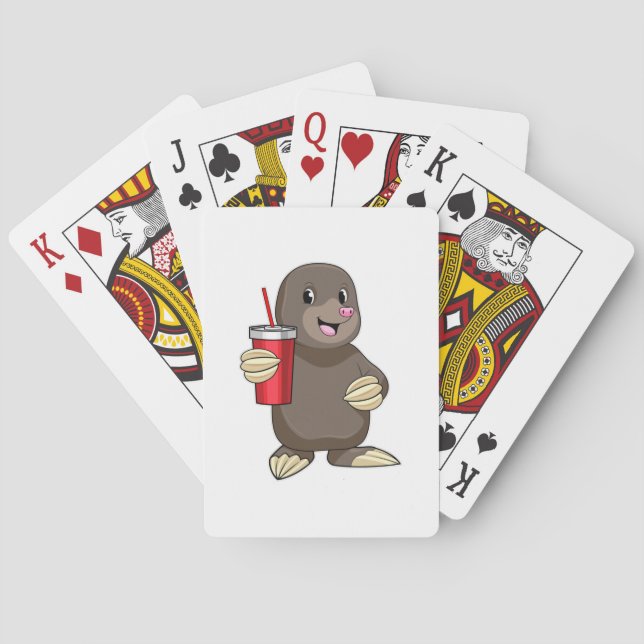 Mole with Drinking mug Poker Cards (Back)