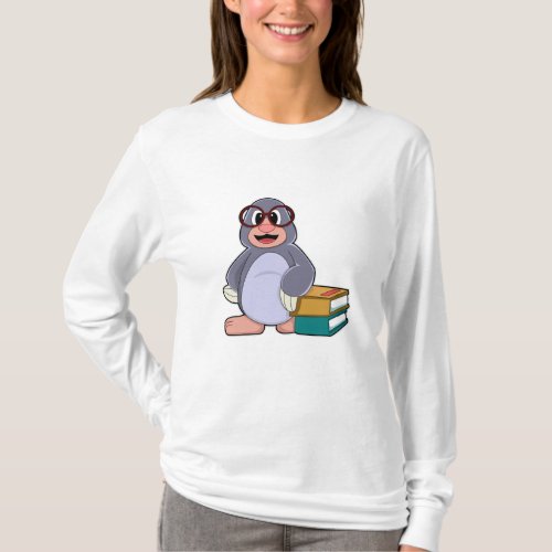 Mole with Glasses  Books T_Shirt