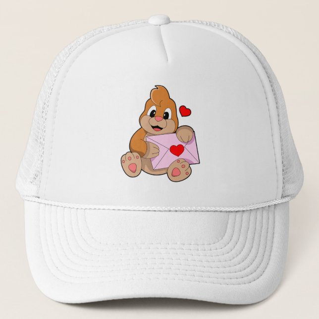 Mole with Heart Envelope Trucker Hat (Front)