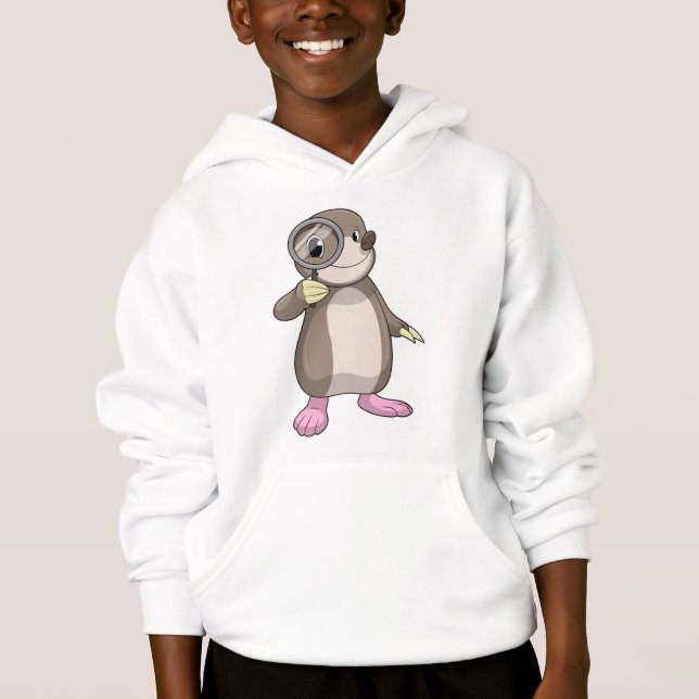 Mole with Magnifying glass Hoodie (Front)