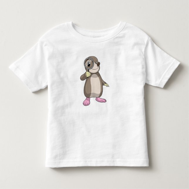Mole with Magnifying glass Toddler T-shirt (Front)