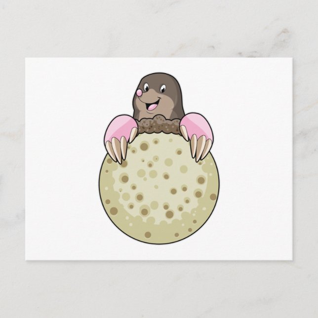 Mole with Moon Postcard (Front)