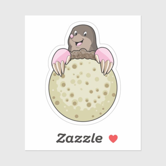 Mole with Moon Sticker (Sheet)