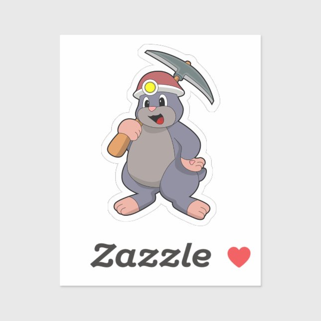 Mole with Pickaxe Sticker (Sheet)
