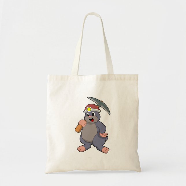 Mole with Pickaxe Tote Bag (Front)