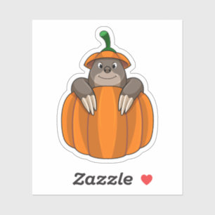 Mole with Pumpkin Sticker