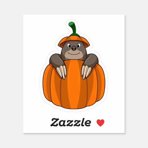 Mole with Pumpkin Sticker