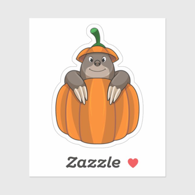 Mole with Pumpkin Sticker (Sheet)