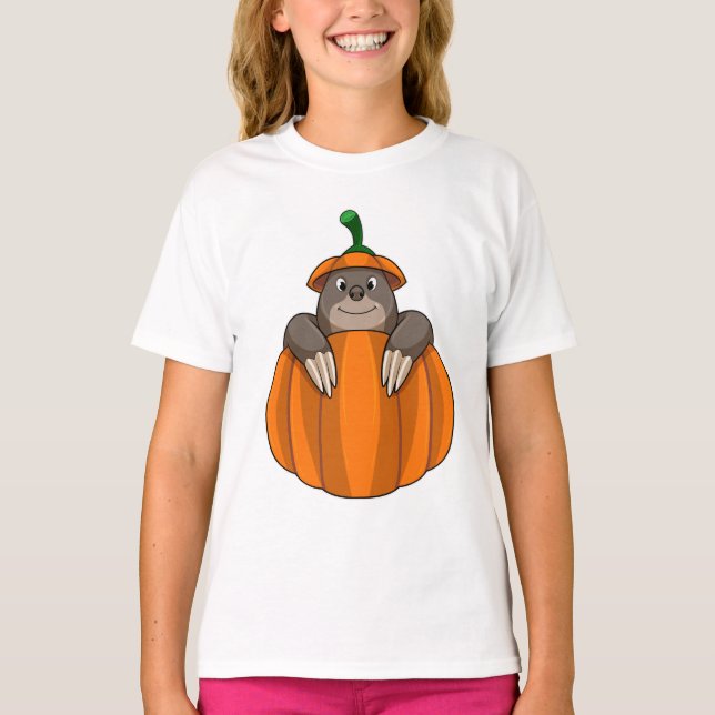 Mole with Pumpkin T-Shirt (Front)
