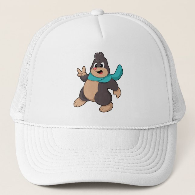 Mole with Scarf Trucker Hat (Front)