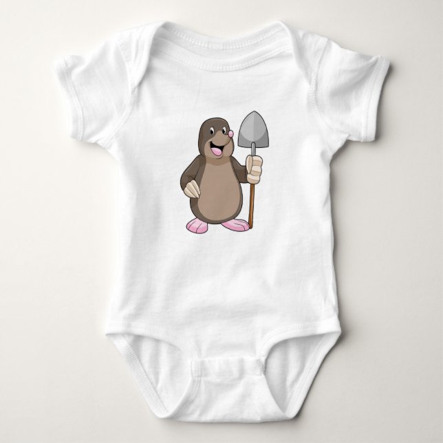 Mole with Shovel Baby Bodysuit (Front)