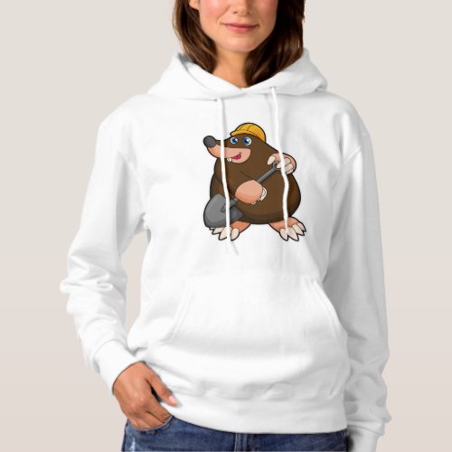 Mole with Shovel  Hard hat Hoodie