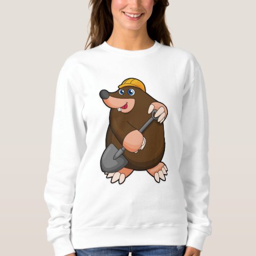 Mole with Shovel  Hard hat Sweatshirt