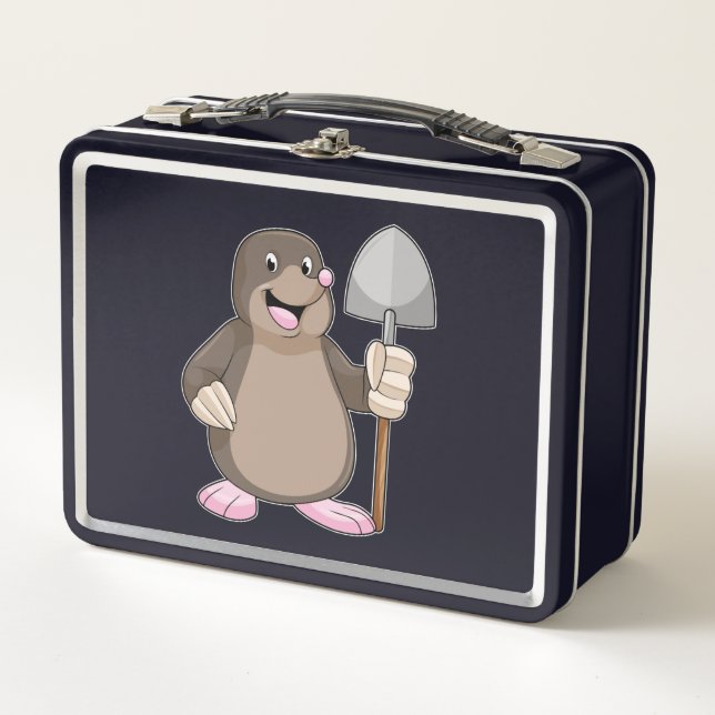 Mole with Shovel Metal Lunch Box (Front)