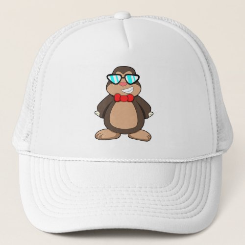 Mole with Tie  Sunglasses Trucker Hat