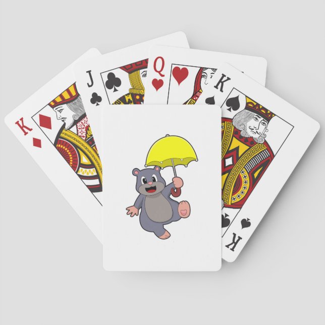 Mole with Umbrella Poker Cards (Back)