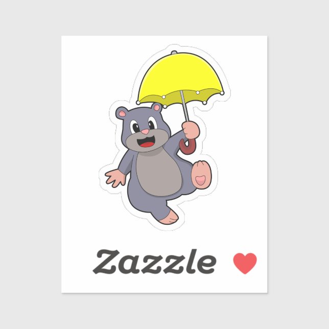 Mole with Umbrella Sticker (Sheet)