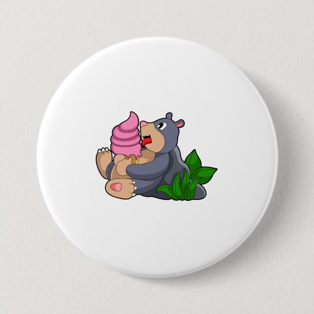 Mole with Waffle ice cream Button (Front)