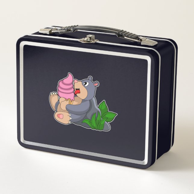 Mole with Waffle ice cream Metal Lunch Box (Front)
