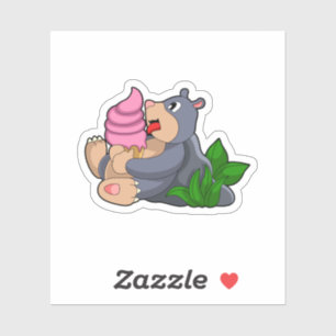 Mole with Waffle ice cream Sticker