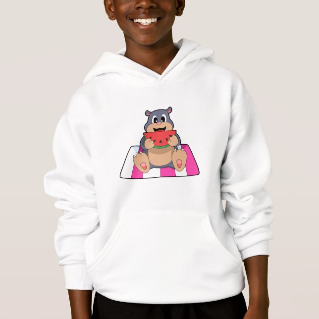Mole with Watermelon.PNG Hoodie (Front)