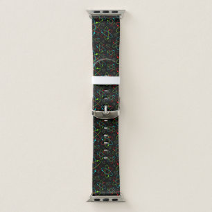 Molecular Atoms on Black Apple Watch Band