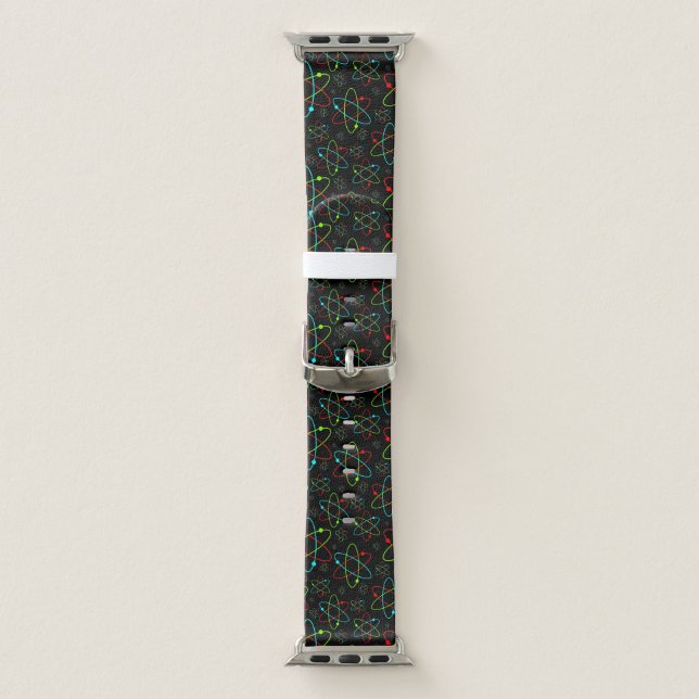 Molecular Atoms on Black Apple Watch Band (Band)