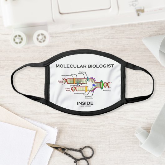 Molecular Biologist Inside DNA Replication Face Mask (Insitu)