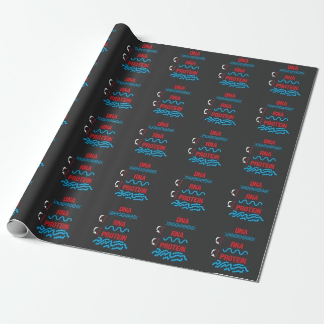 Molecular Biology DNA RNA Protein Cell Biology Wrapping Paper (Unrolled)