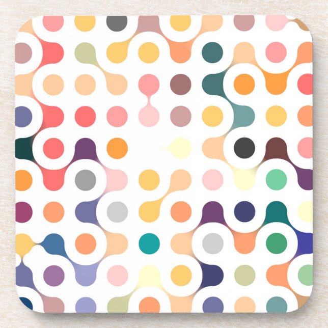 Molecular Structure Pattern Beverage Coaster (Front)