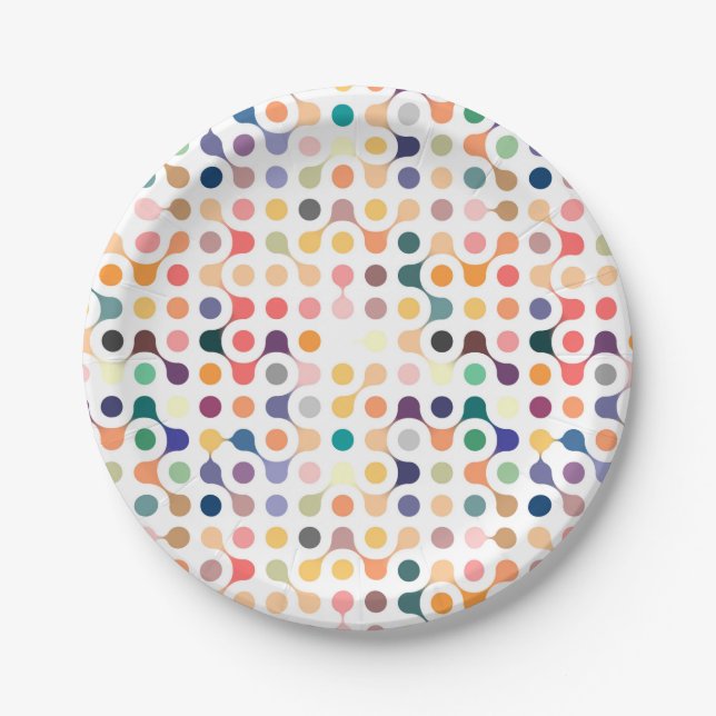 Molecular Structure Pattern Paper Plates (Front)