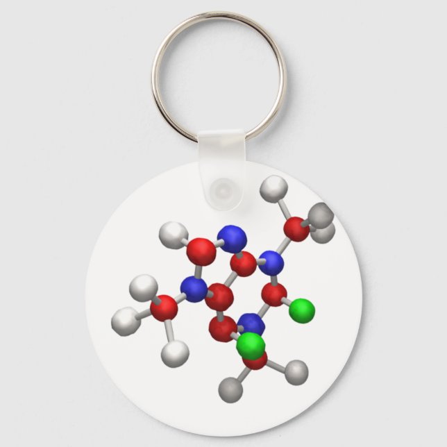 Molecule 3-D Rendering Keychain (Front)